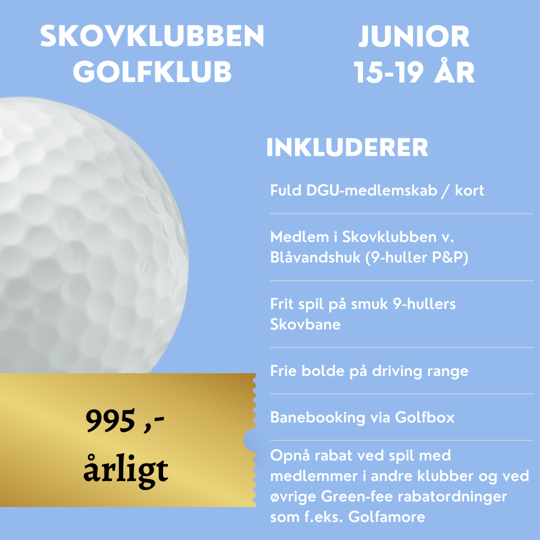 Junior Medlemskab (<20 år) Årlig betaling